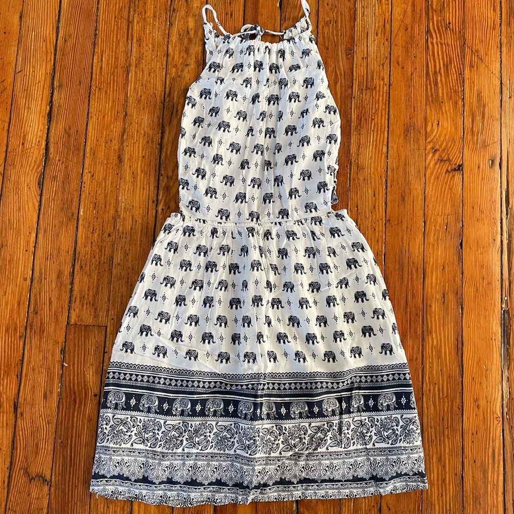 🐘Open Back Elephant Print Dress
